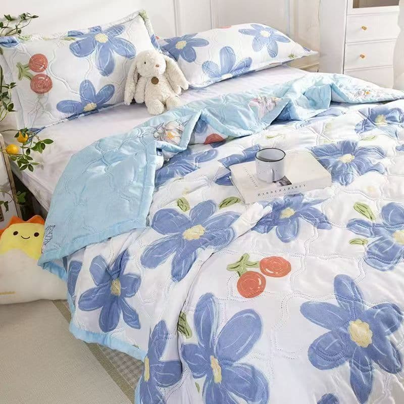[Class A Mother-Baby Grade] Washed Cotton Summer Quilt Air Conditioning Dormitory Thin Single Summer Duvet Machine Washable