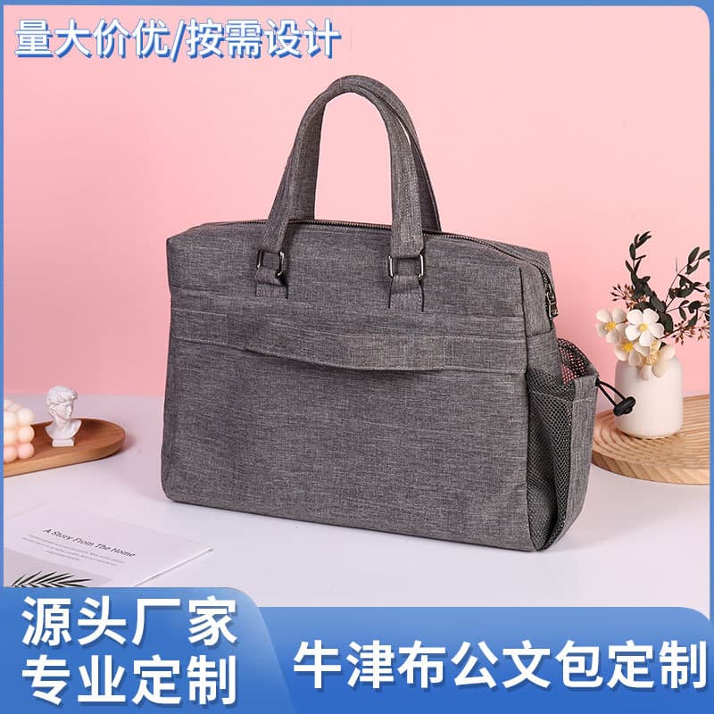 Briefcase Hanging on Luggage Computer Bag Canvas Universal Civil Servant Oxford Cloth Waterproof Handbag Multifunctional