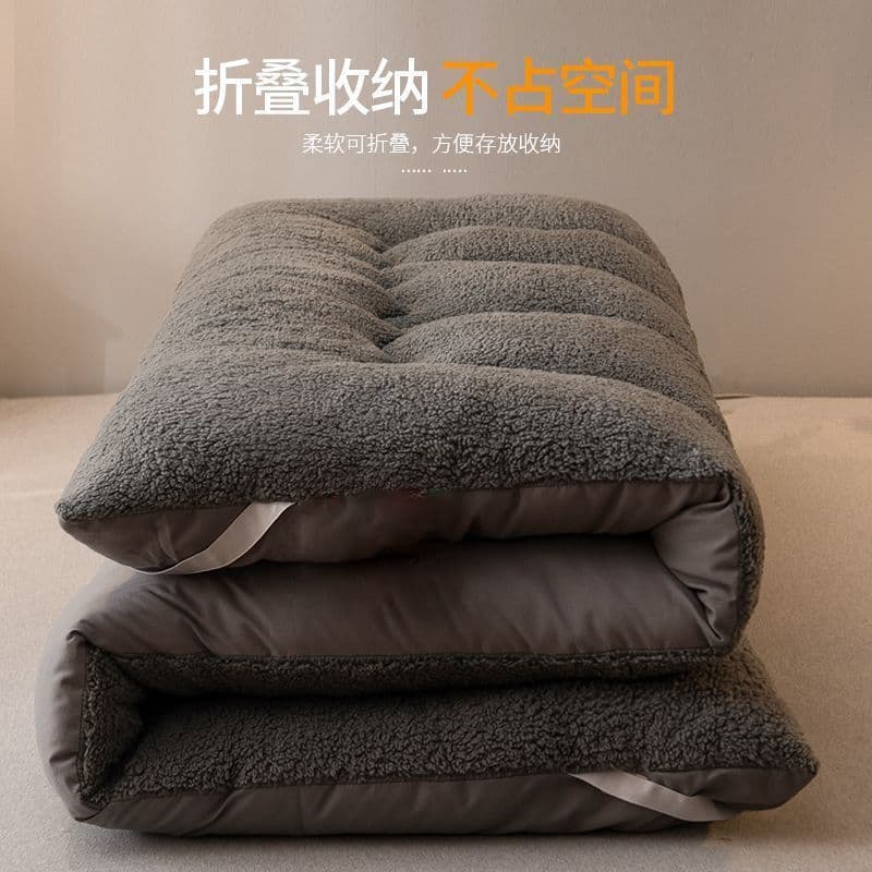 Thick lamb fleece mattress soft pad, extra warm winter tatami bedding, student dorm single padding