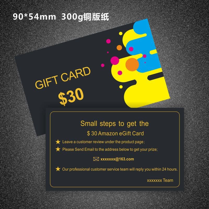 Cross-border review card, Amazon English after-sales card, customized gift card, ebay review card, thank you card printing