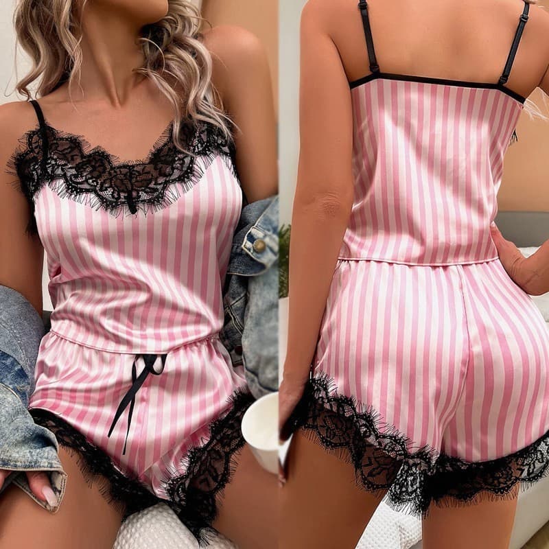 Cross-border Lingerie European and American Sexy Nightgown Robe Homewear Two-Piece Set for Amazon and AliExpress