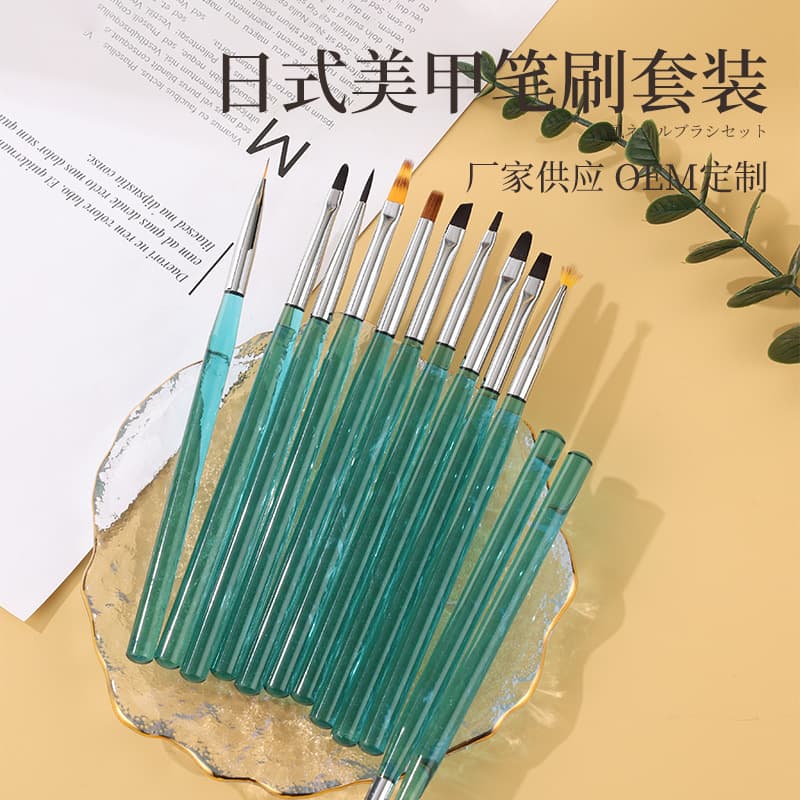 Source Manufacturer's New Ocean Blue Manicure Pen Set, Large Square Head, Painted Pull-Line Pen, Gradient Pen, Light Therapy Pen