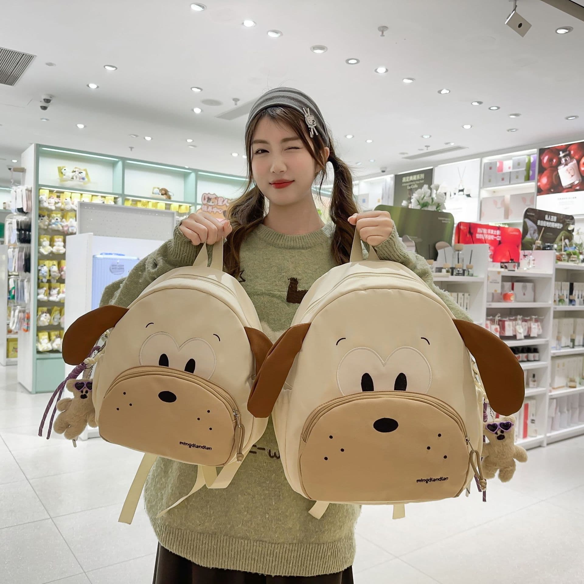 Cute and Funny Cartoon Puppy Kids Backpack Lightweight High-Quality Double-Shoulder Bag for Elementary School Students Study and Travel