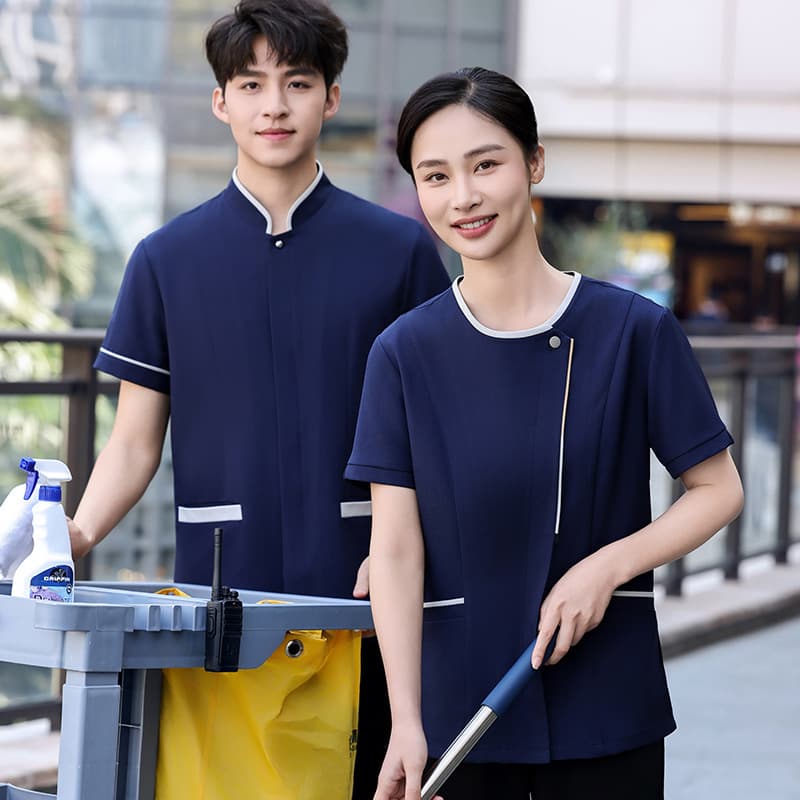 Unisex Cleaning Work Uniform Summer Thin Short Sleeve Women Hotel Property Room Cleaning Auntie Special Workwear