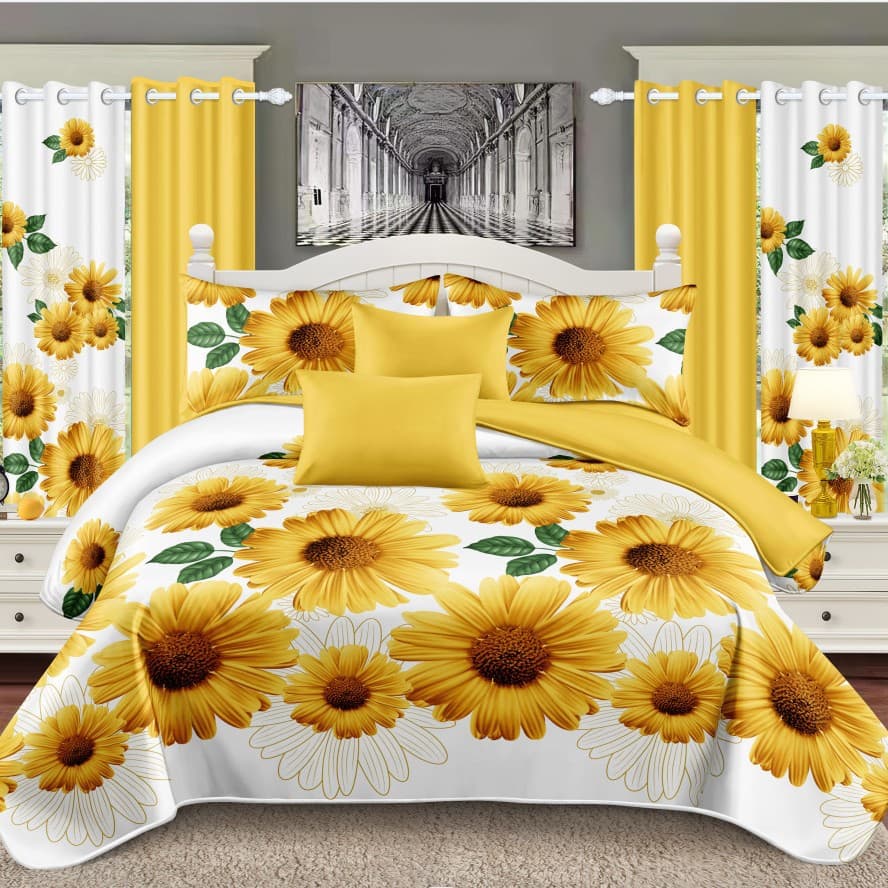 Wholesale multi-piece bedding sets for export, including curtains, 12-piece polyester microfiber four-piece bedding sets, cross-border customization.