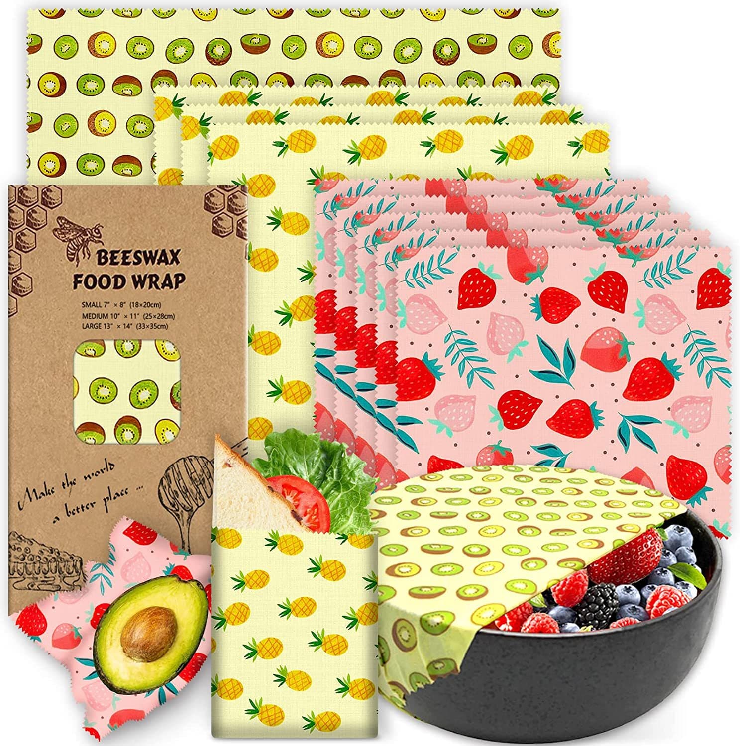 Beeswax Food Wrap, Choose Lfgbfda Beeswax Paper, Honey Wax Paper, Bear-Shaped Honey Wax, 9 Pieces