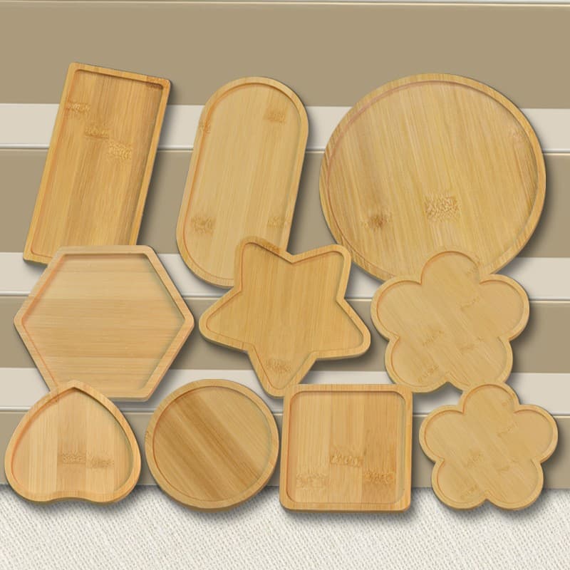 Bamboo and Wood Round Trays for Children's Sets, Cross-Border Coaster DIY Base Materials for Succulent Mosaic Coasters