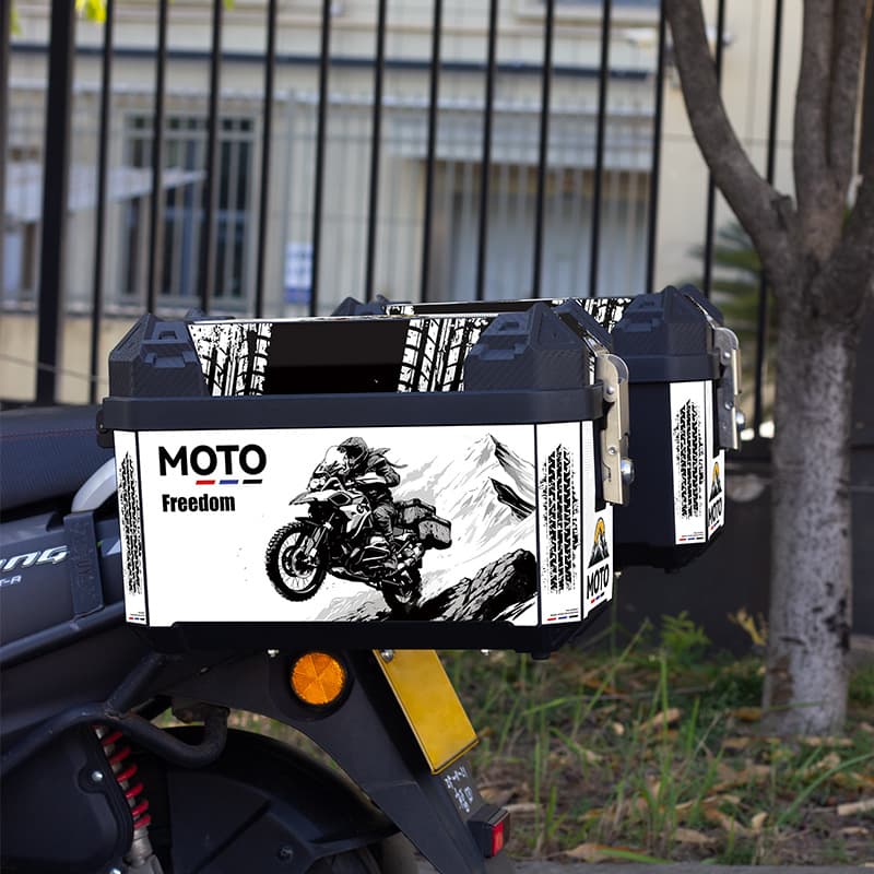 Motorcycle Side Cases and Top Box Universal Expansion Plastic Side Boxes for Cruisers and Scooters, Rear Trunk