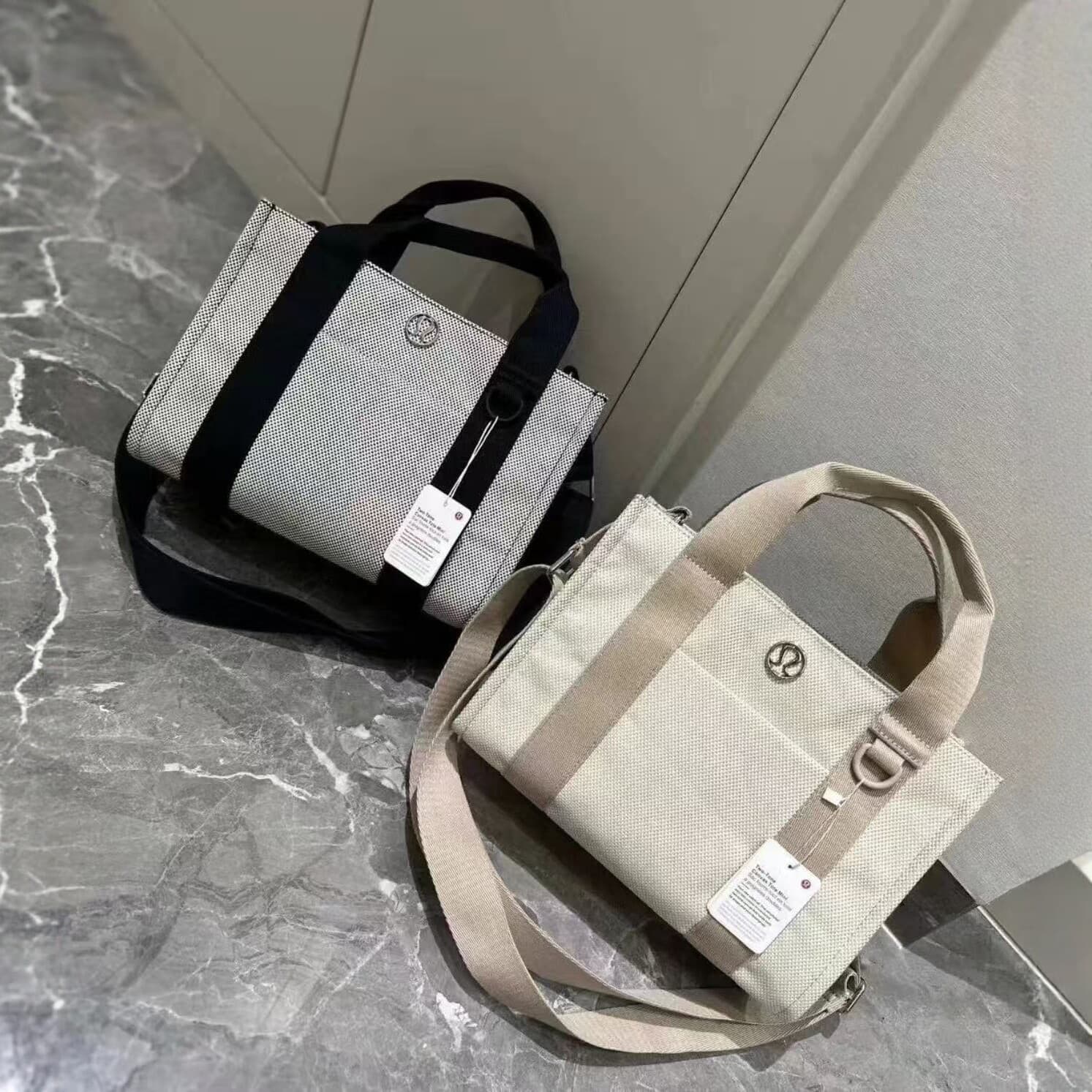 Guoxian women's two-color canvas shoulder handbag 2026 new portable mommy tote bag large capacity unisex