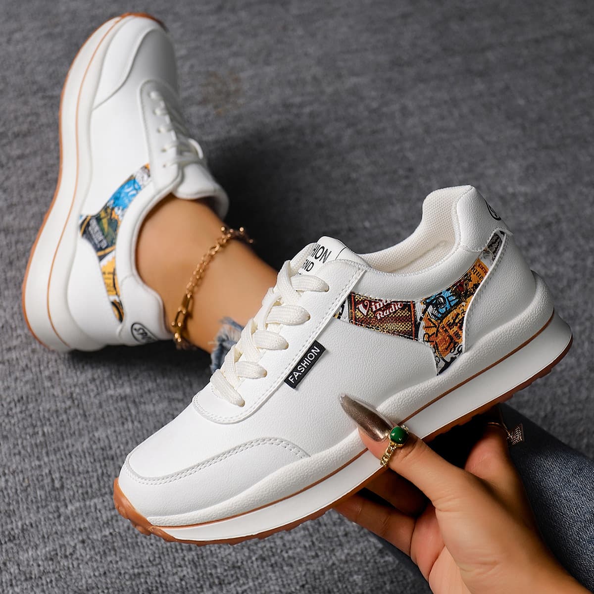 Autumn Leather Sports Agam Sneakers Casual Shoes Lightweight Comfortable Flat Low-Top Fashion Lace-Up Outdoor Shoes