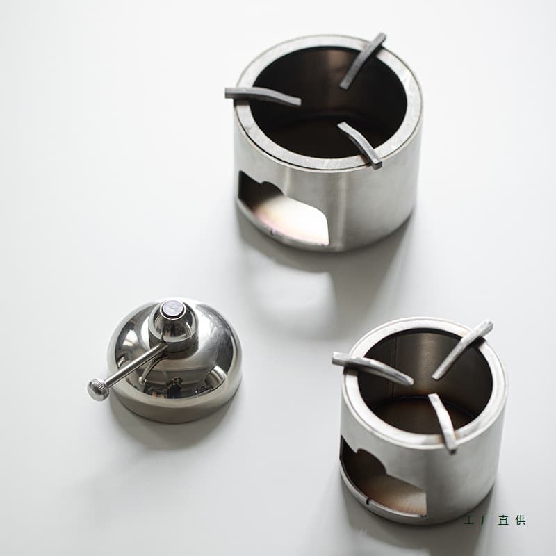 Stainless Steel Outdoor Small Tea Stove Tea Warmer Tea Boiler Wine Warmer Candle Alcohol Lamp Base Heater