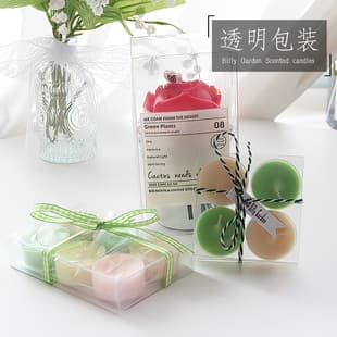 Small Tea Light Packaging Box Scented Candle Plaster Soap Packaging Box Square Transparent Plastic Gift Box PVC Box