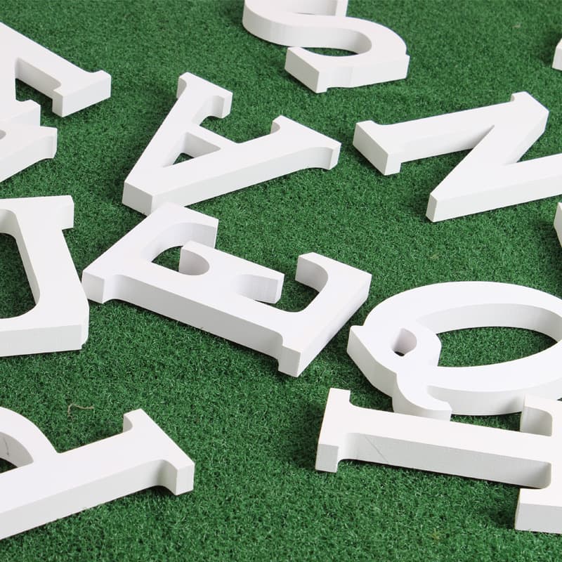 Wooden English White Letter Ornament Decoration Solid Wood Decor Letter Garden Creative Home Wedding Supplies