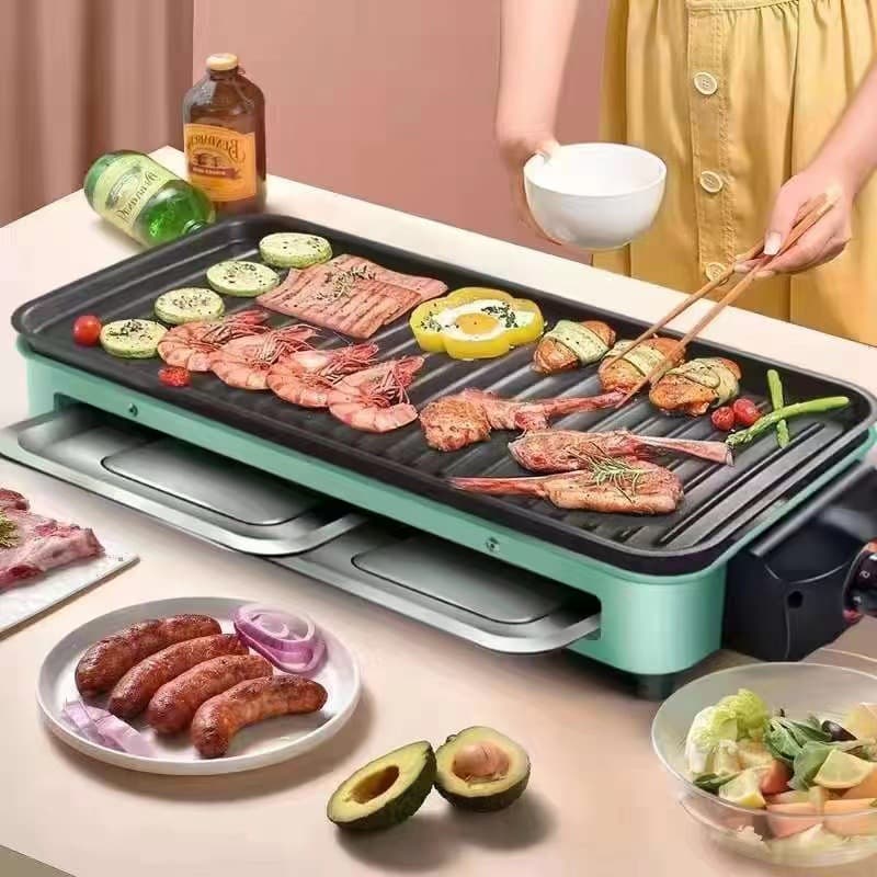 Cross-border Multifunctional Electric Griddle BBQ Grill Indoor Skewer Roaster Home Electric Stove EU/UK Plug