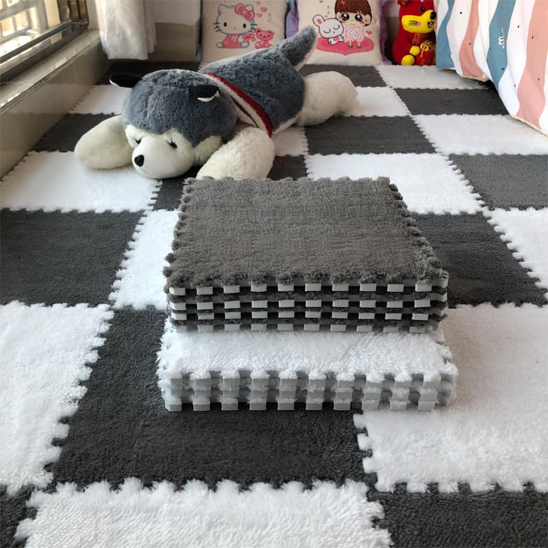 Cross-border direct supply of spliced floor mats for the living room, cuttable floor mats for the bedroom, washable baby crawling mats for the bedside