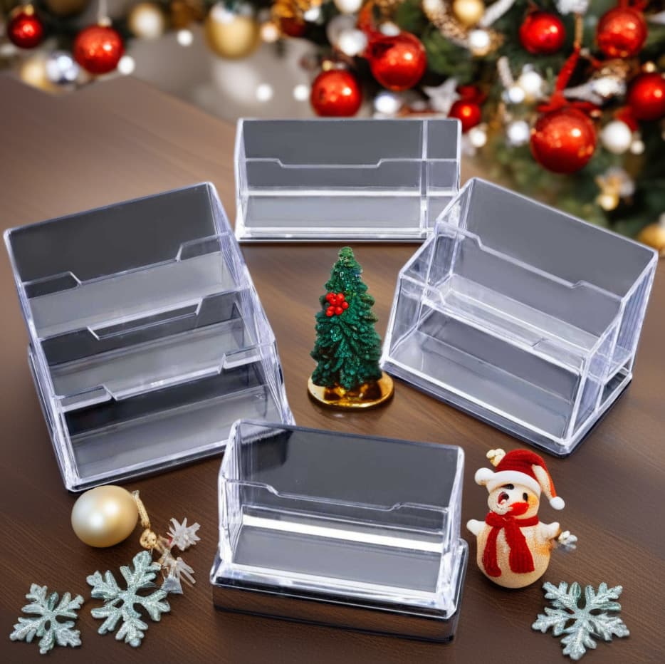 Acrylic Business Card Stand Transparent Plastic Desktop Card Organizer Single/Double/Triple-Layer Commercial Card Case Thickened Version