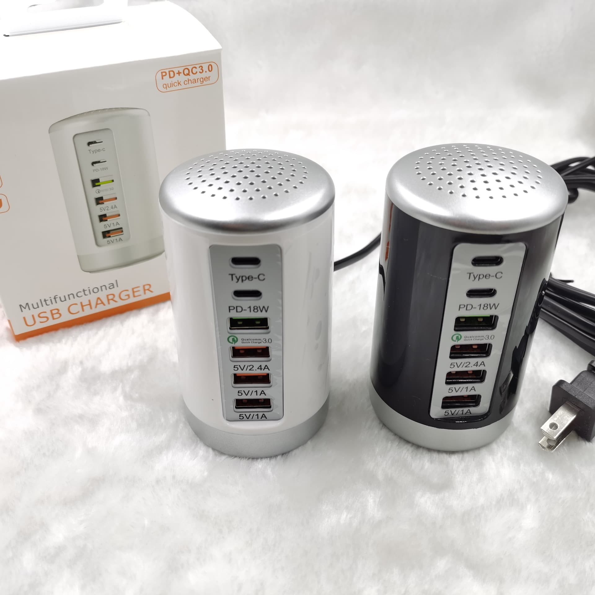 6-in-1 Phone Charging Station PD20W Phone Charger QC3.0 65W Phone Charger USB+PD Charger