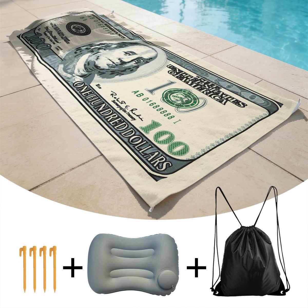 Minimum order of 1: Beach Towel Pillow + Inflatable Pillow + Sand Anchor + Drawstring Bag Beach Towel Pillow 3