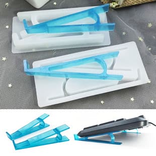 Crystal Epoxy Resin Computer Keyboard Riser Silicone Mold DIY Slanted Keyboard Tray Mold