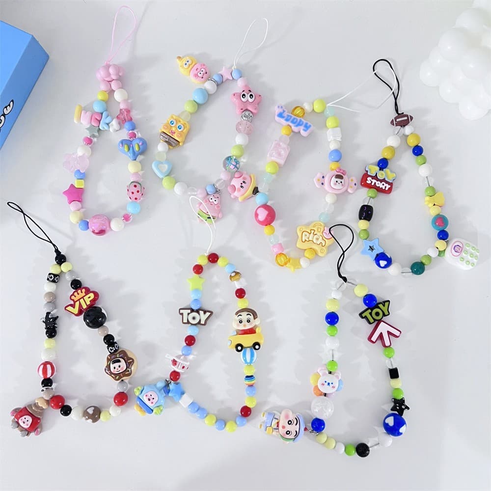 Phone Strap Ins Style Cute Cartoon Lucky Phone Case Lanyard Strawberry Bear CCD Camera Charm Handmade DIY