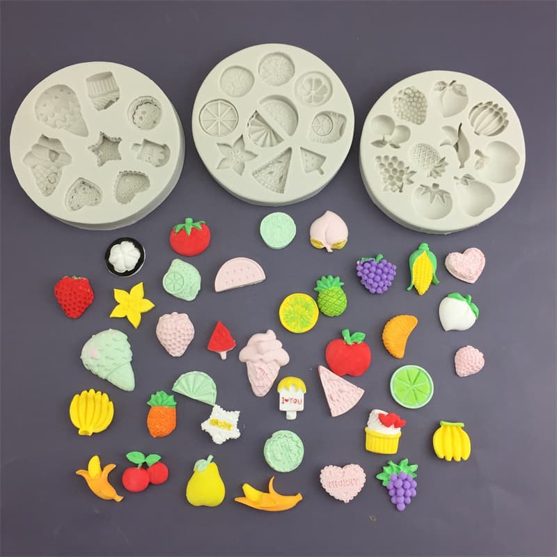 DIY Mini Tomato Strawberry Apple Watermelon Ice Cream Silicone Mold for Chocolate, Sugar Drops, and Gypsum