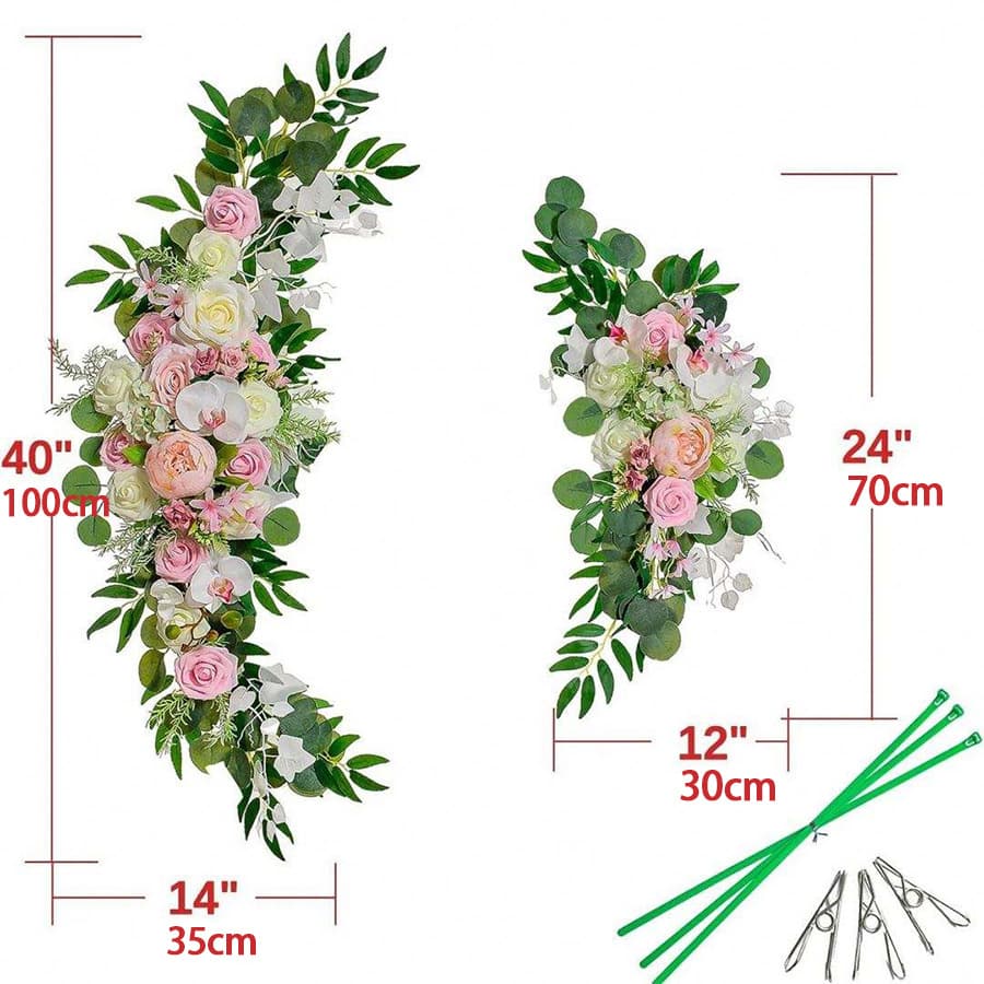 Cross-border Artificial Flower Arch Set of Two, Fake Flowers Wedding Decoration Welcome Flower Arch Floral Arrangement