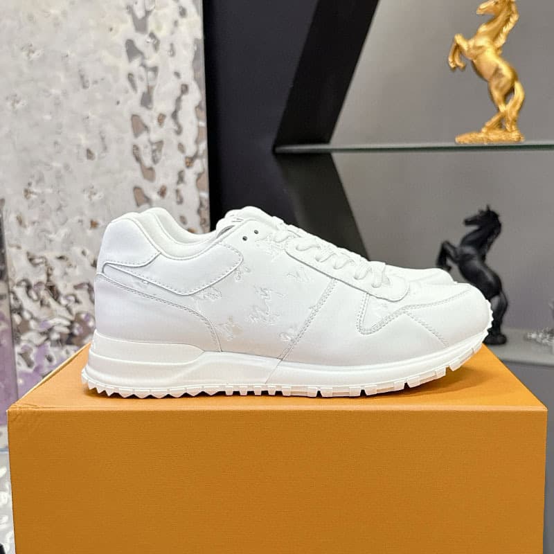 In Stock European New Style Genuine Leather Couple Shoes Low-Top Patchwork Print Dad Sneakers Sports Casual Mesh Breathable
