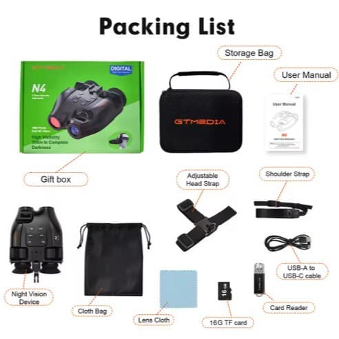 GTMEDIA N4 New Day and Night Recording and Photography 1080P IP66 Outdoor HD Night Vision Scope