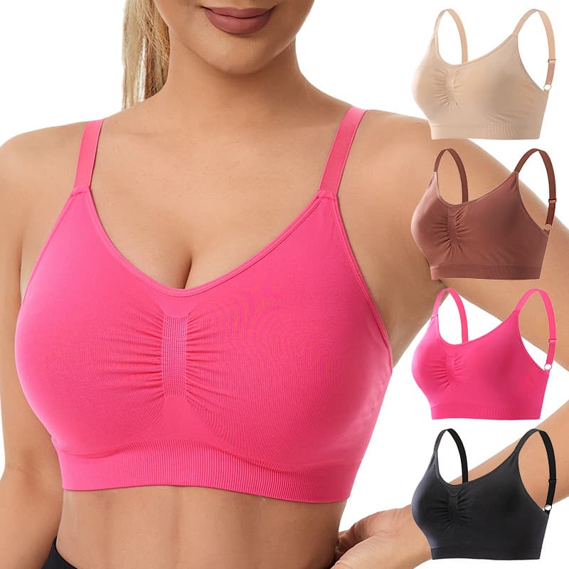 Sports Bra Plus Size Push Up Seamless Yoga Vest with Pads Wirefree Sexy Backless Underwear