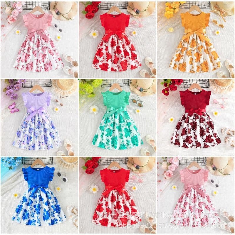 Toddler Girls Sleeveless Cotton Summer Beach Dress