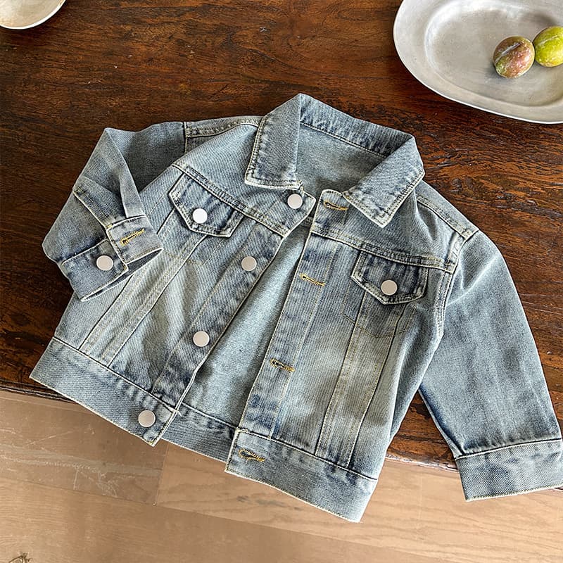 Children's Denim Jacket 2025 Spring/Autumn Boys' Korean New Girls' Cool Retro Cardigan Baby Top Trendy