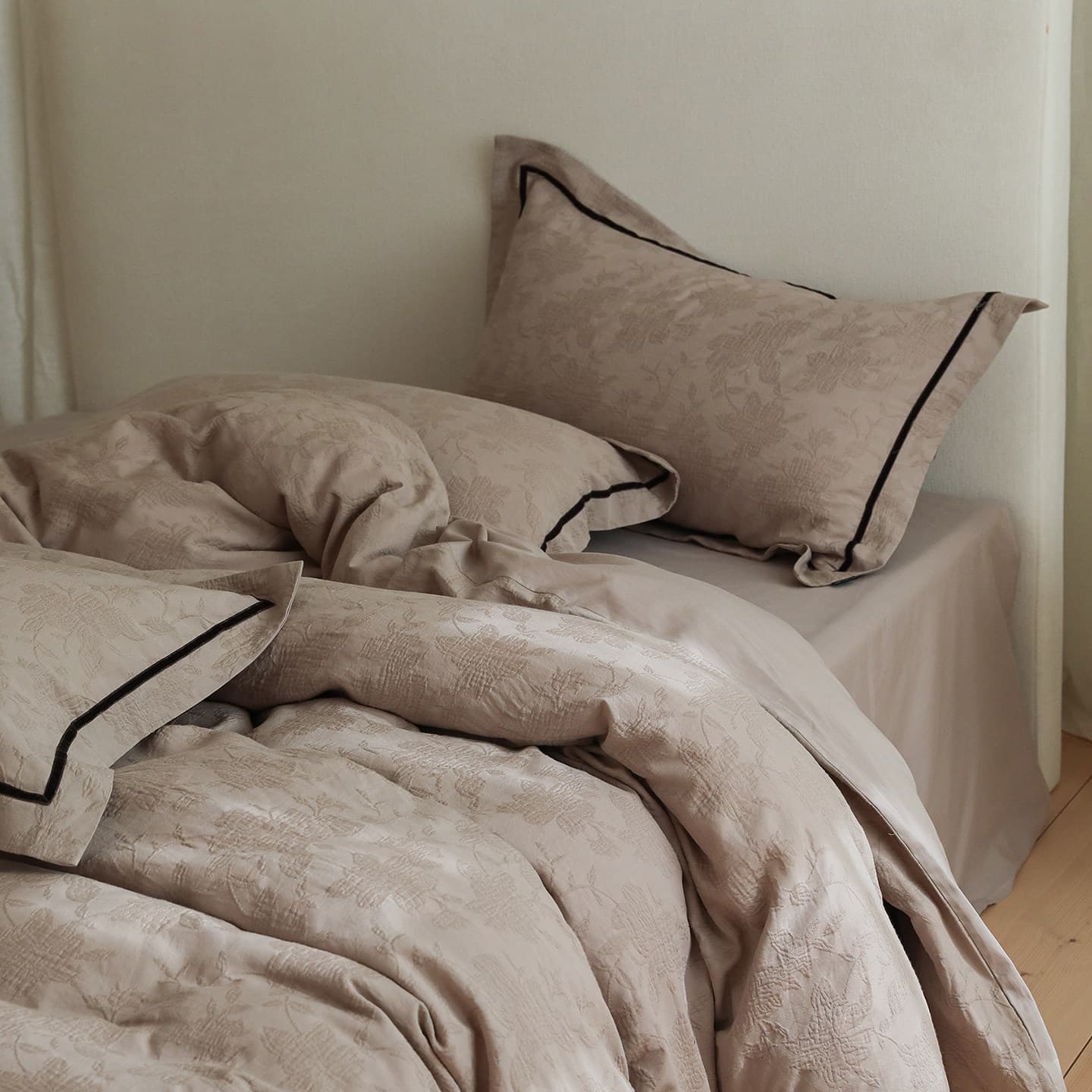 3D Embossed Thick-Woven Pure Cotton Washed Cotton Bedding Set, Coarse Yarn Pure Cotton Bedding Plus Thick Pure Cotton Set
