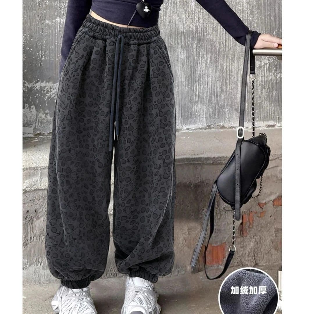 Kids' cotton pants, fleece-lined, thick, stylish, one-piece fleece, new Chinese style, perfect for back-to-school.