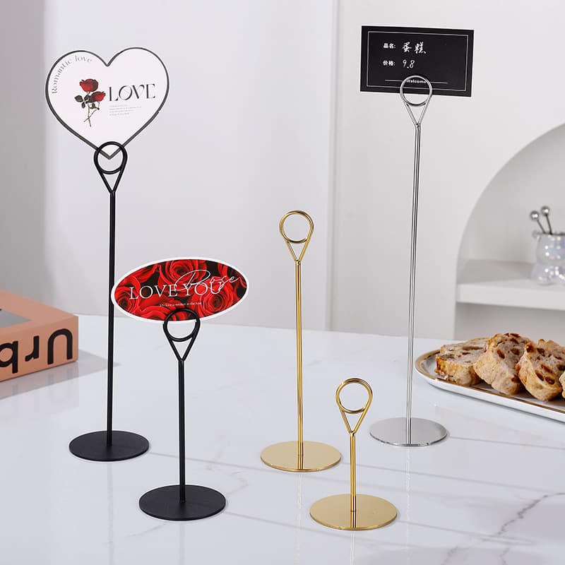 Cross-border dropshipping of stainless steel table number plates (round, semi-circular, place clips, number clips), wedding table cards