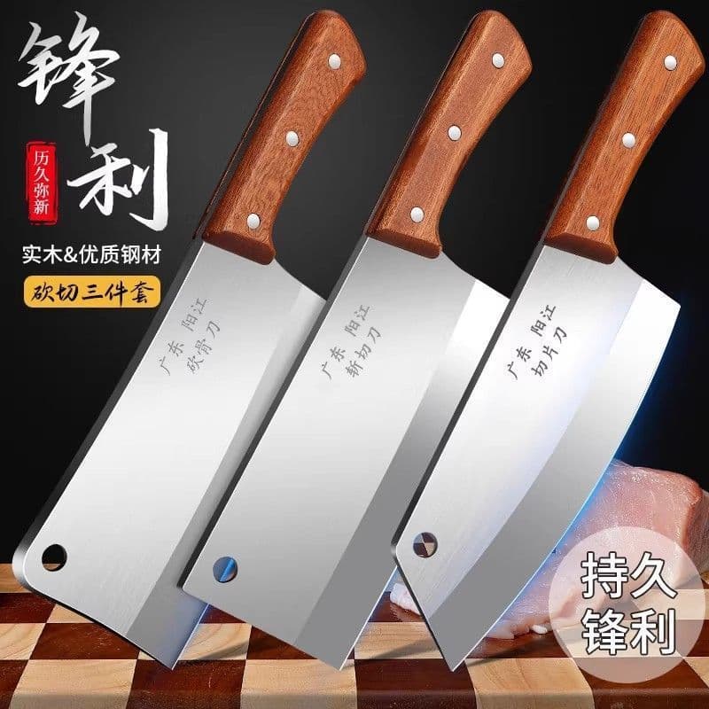 Factory Direct Stock Kitchen Knife Chef Knife Slicing and Chopping Knife Home Use with Solid Wood Handle