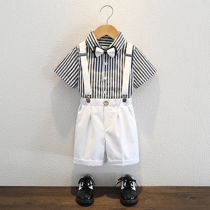 Boys' Formal Suit Set Summer Children's Performance Outfit Birthday Party British Style Flower Boy Wedding Host