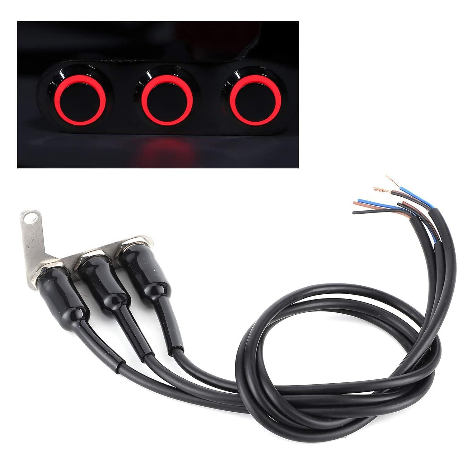 DC12V motorcycle LED switch handlebar adjustable waterproof switch headlight horn fog light warning light switch