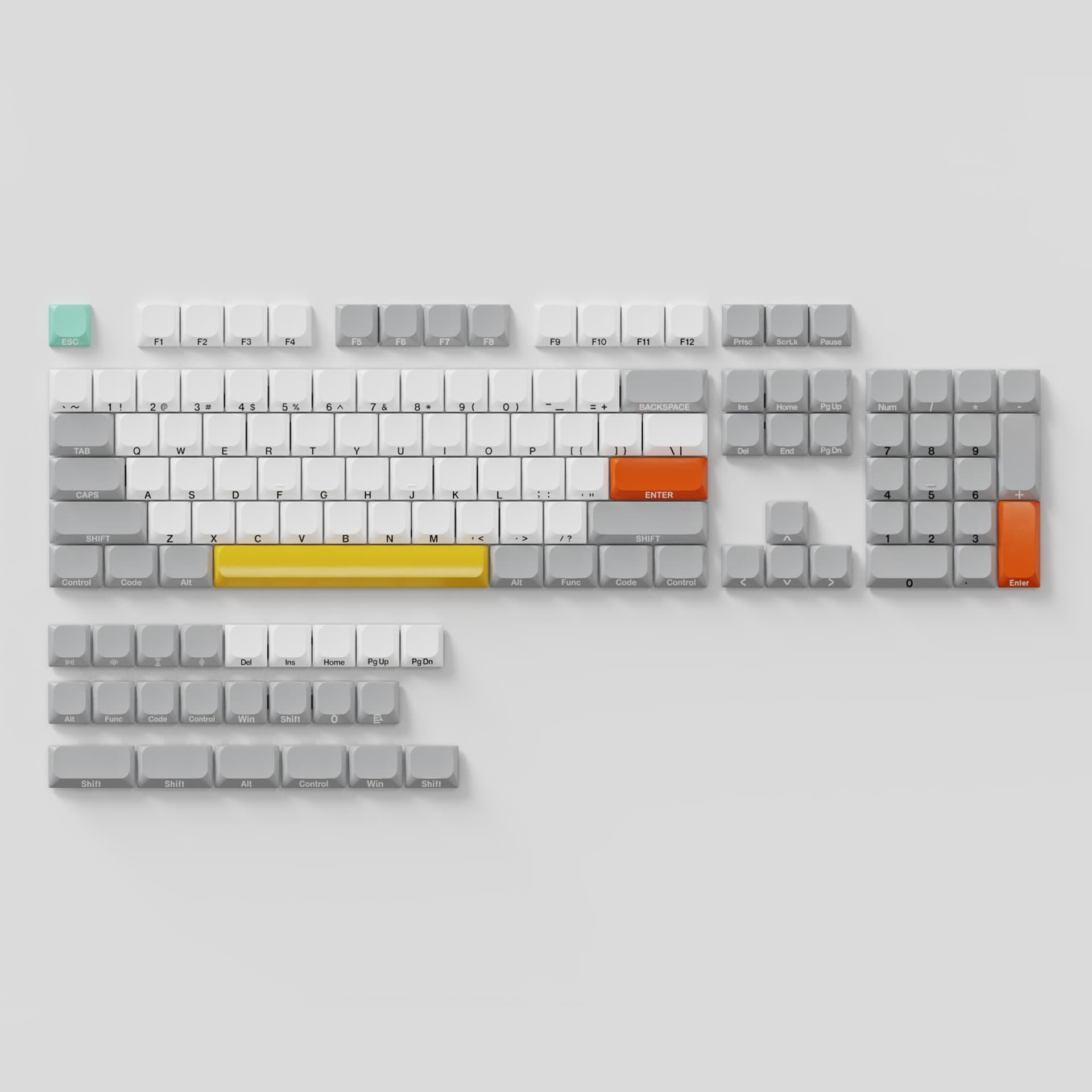 Chosfox PBT Five-Side Dye-Sublimation Low-Profile Keycaps Height Low-Profile Mechanical Keyboard Supplemental Small Full Set