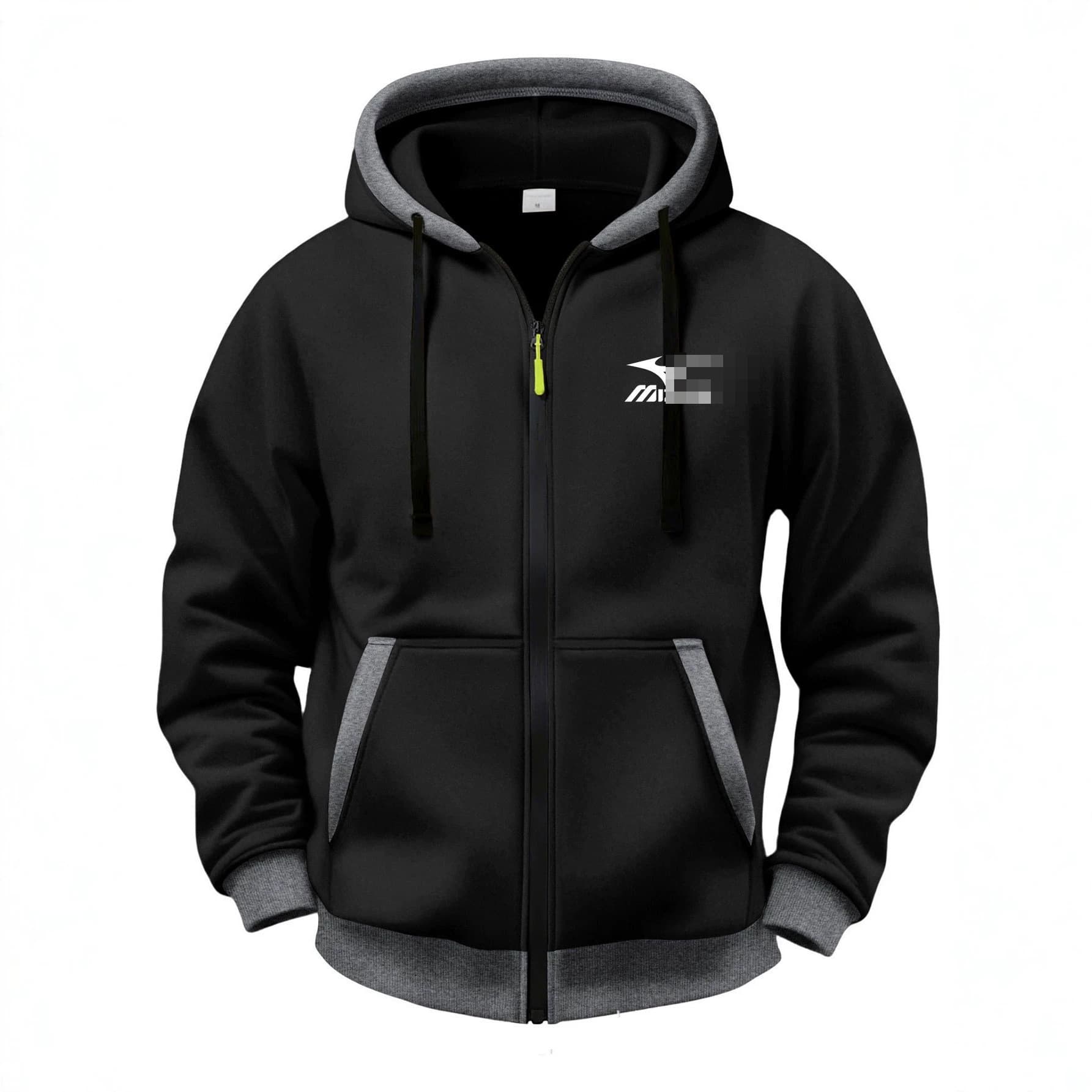 2026 New Cross-Border Hot European Size Men's Long Sleeve Hoodie Men's Drawstring Zipper Casual Jacket Sportswear