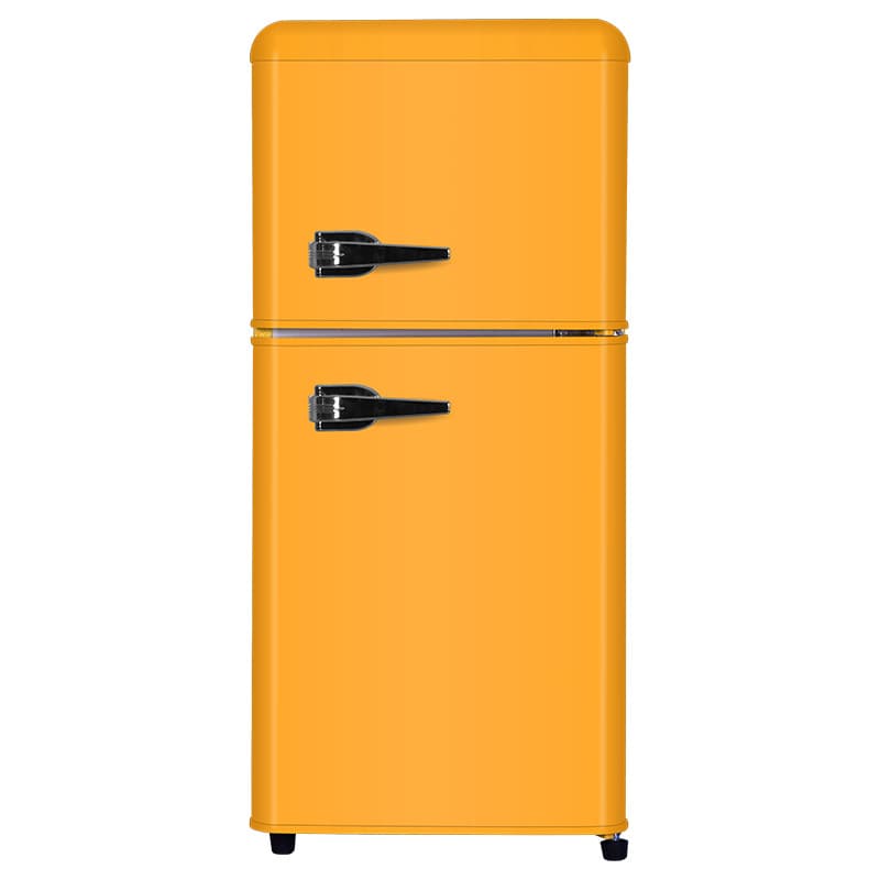Chigo Retro Refrigerator Small Double Door Energy Saving Hotel Rental Home Mini Fridge Freezer