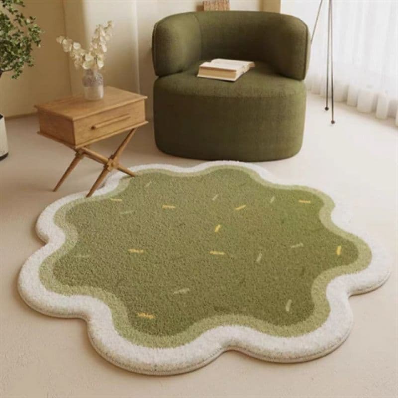 Ins-style living room irregular rug, bedroom bedside vanity flower chair floor mat, study swivel chair rocker mat