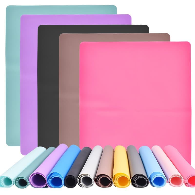 Cross-border Desktop Silicone Mat Rectangular Large Colorful Non-slip Silicone Sheet Pouring Mold Pad Placemat