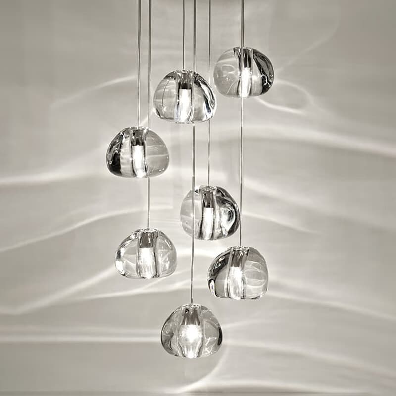 Stair long chandelier simple modern Nordic crystal bar villa duplex stairwell chandelier living room shop chandelier