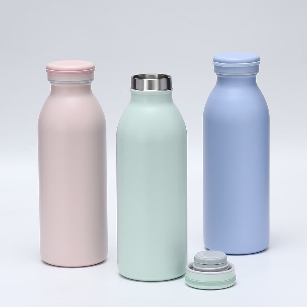 Manufacturer's new thermos cup milk bottle stainless steel double-layer sports bottle creative simple milk water bottle cup wholesale