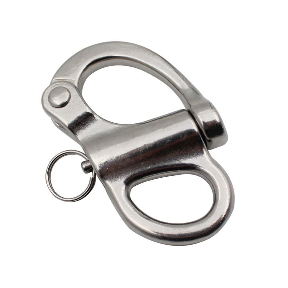 304 316 stainless steel fixed spring shackle snap shackle hand-operated quick-release shackle self-locking shackle
