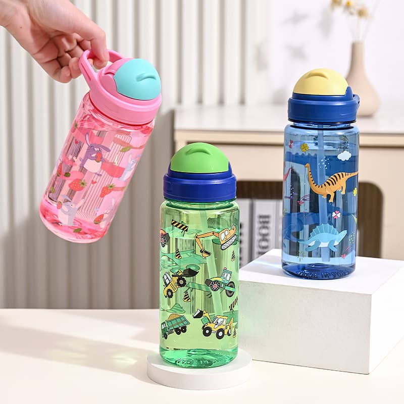 Cross-border Children's Straw Cup Summer Large Capacity Cute Cup for Girls High Appearance Heat-resistant Plastic Sports Water Bottle