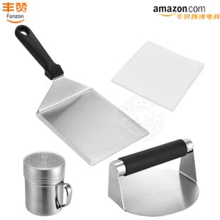 Outdoor BBQ Tool Set, Stainless Steel Griddle BBQ Set, Steak Spatula, Cooking Spatula, Hamburger Turner Combo