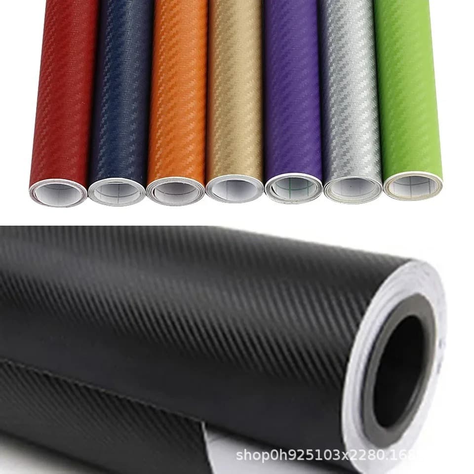 3D Carbon Fiber Vinyl Film Laptop Sticker Car Motorcycle Accessories DIY Body Wrap Waterproof Sunscreen