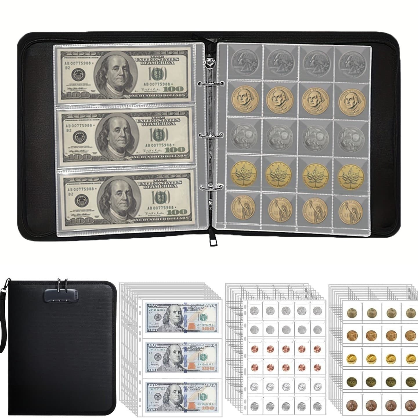 Amazon 400-Pocket Waterproof Fireproof Coin Collection Card Album Card Sleeve Fireproof Bag High Temperature Resistant Flame Retardant Document Bag