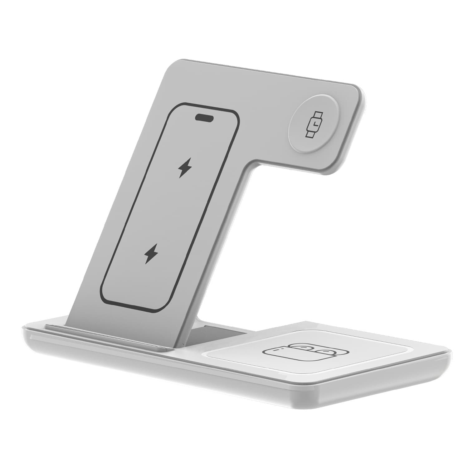 New Vertical Wireless Charger 3-in-1 Desktop Multi-Function Magnetic Charging Station for Phone, Watch, and Earbuds
